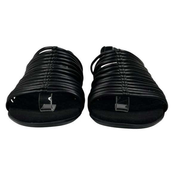 Munro Celia Slingback Sandal Black Leather Tubular Straps Womens 10W New $175 - Picture 3 of 8